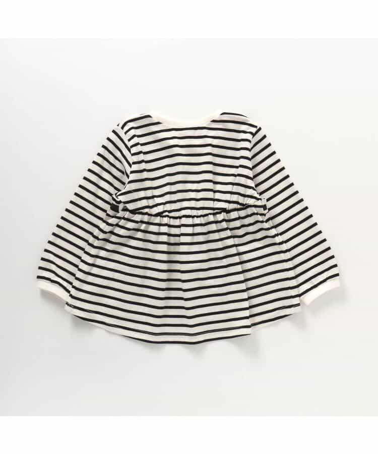 蝴蝶結條紋荷葉邊T恤