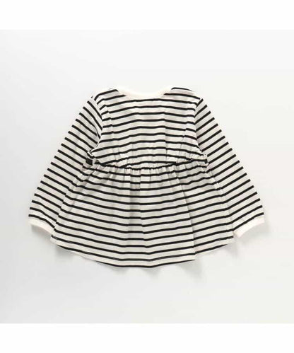 蝴蝶結條紋荷葉邊T恤