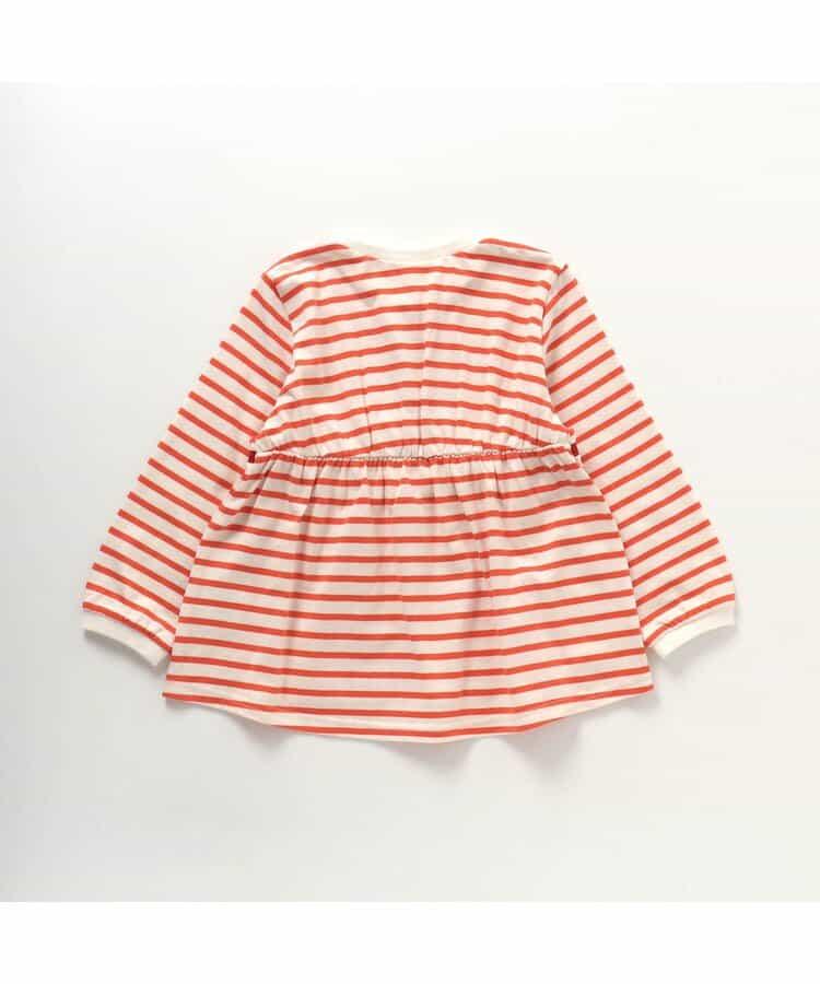 蝴蝶結條紋荷葉邊T恤