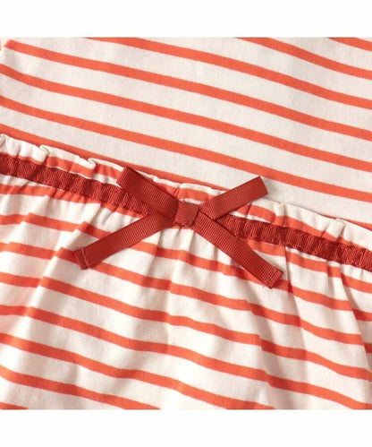 蝴蝶結條紋荷葉邊T恤