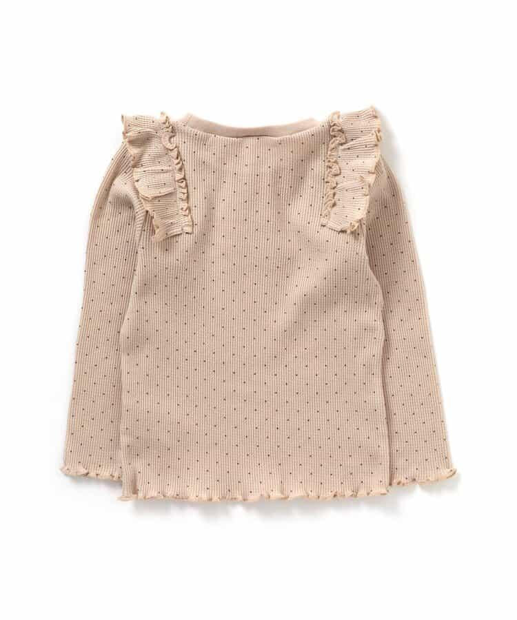 肩部荷葉邊華夫格T恤