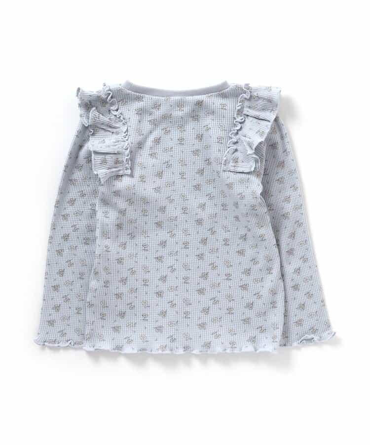 肩部荷葉邊華夫格T恤