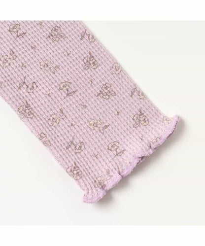 肩部荷葉邊華夫格T恤