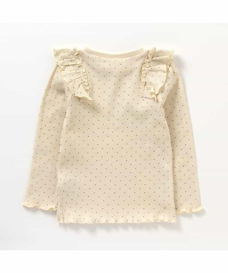 肩部荷葉邊華夫格T恤