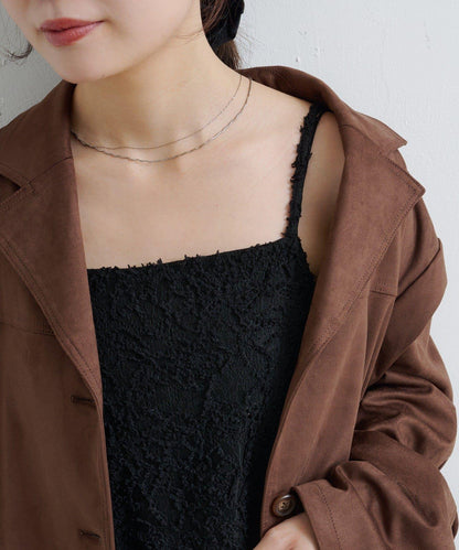 羽毛感蕾絲長款上衣