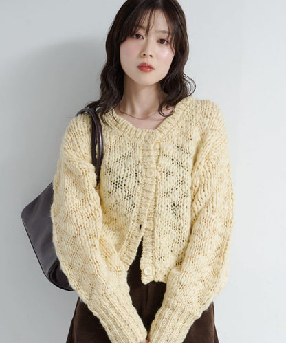 寬鬆粗線針織開衫