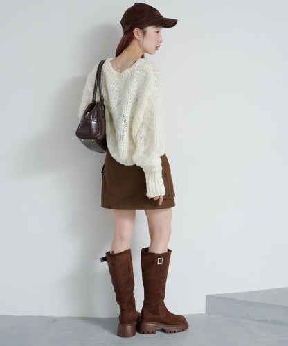 寬鬆粗線針織開衫
