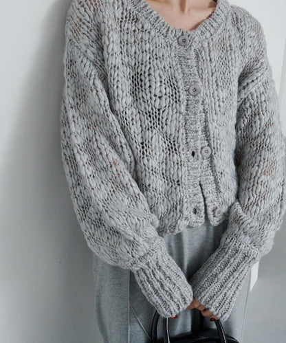 寬鬆粗線針織開衫