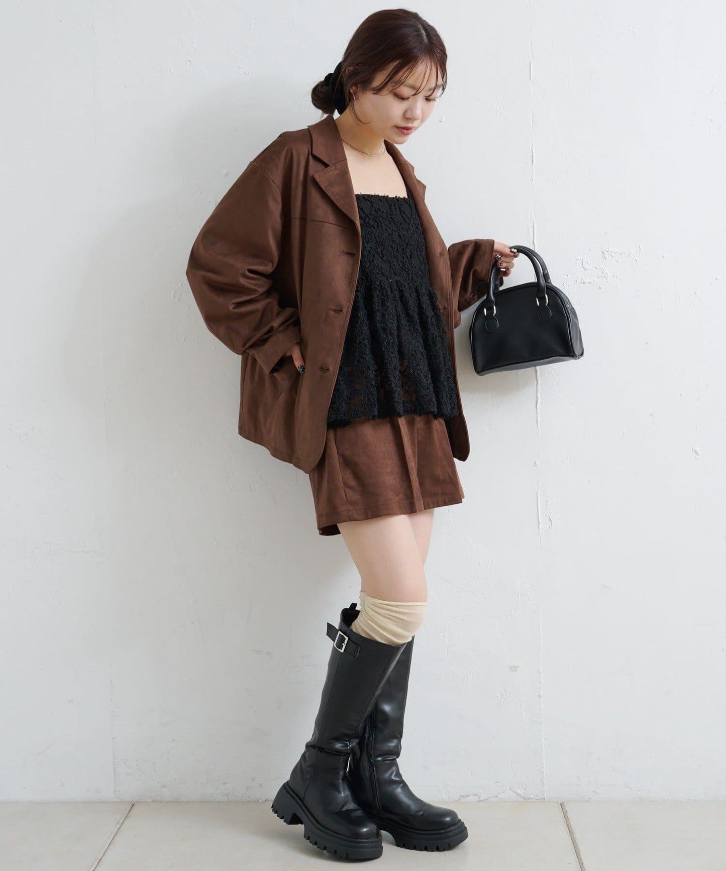 羽毛感蕾絲吊帶背心