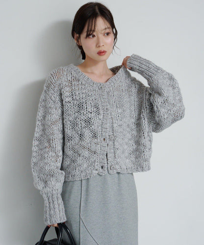 寬鬆粗線針織開衫