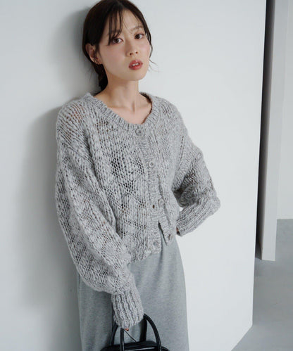寬鬆粗線針織開衫