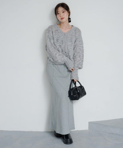 寬鬆粗線針織開衫