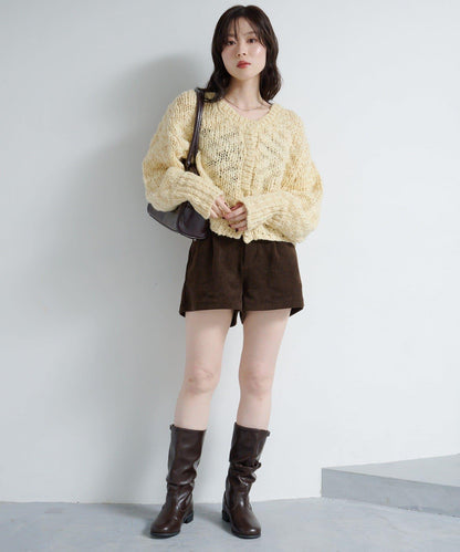 寬鬆粗線針織開衫