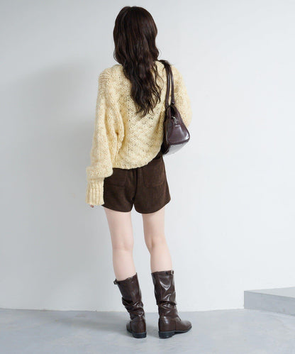 寬鬆粗線針織開衫