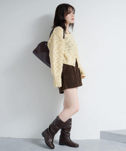寬鬆粗線針織開衫