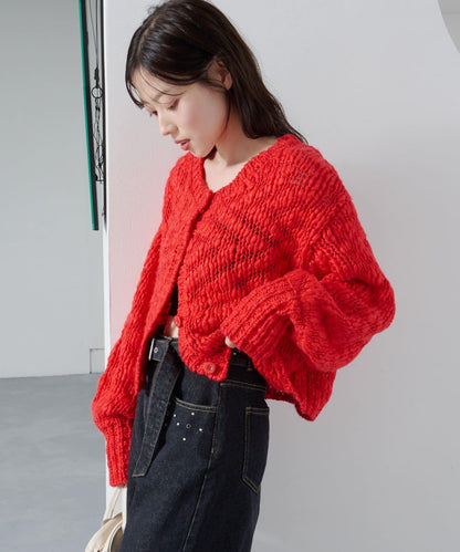 寬鬆粗線針織開衫