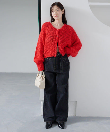 寬鬆粗線針織開衫