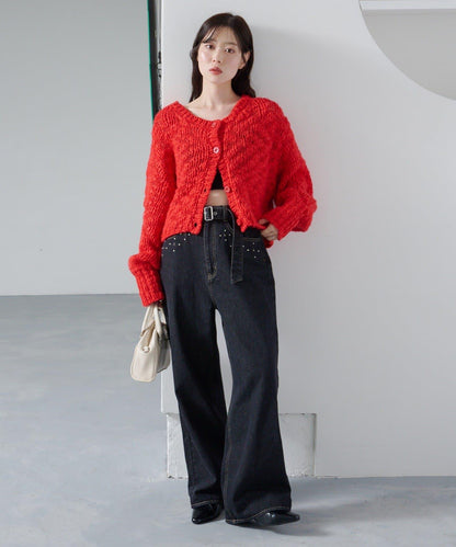 寬鬆粗線針織開衫