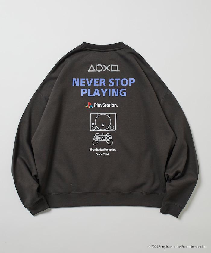寬鬆版型 背部印花標誌 圓領衛衣 / PlayStation