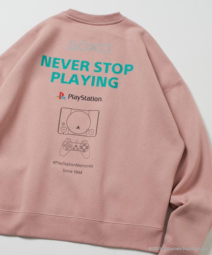 寬鬆版型 背部印花標誌 圓領衛衣 / PlayStation