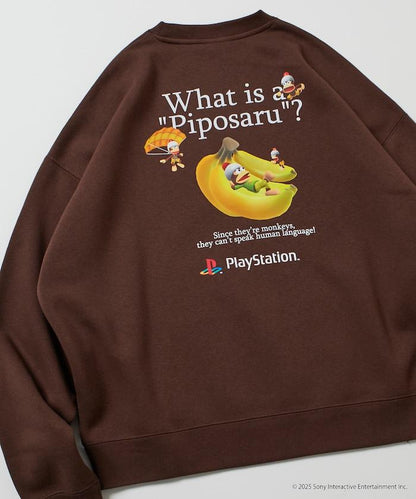 寬鬆版型 背部印花 圓領衛衣 / PlayStation 猴子捉捕