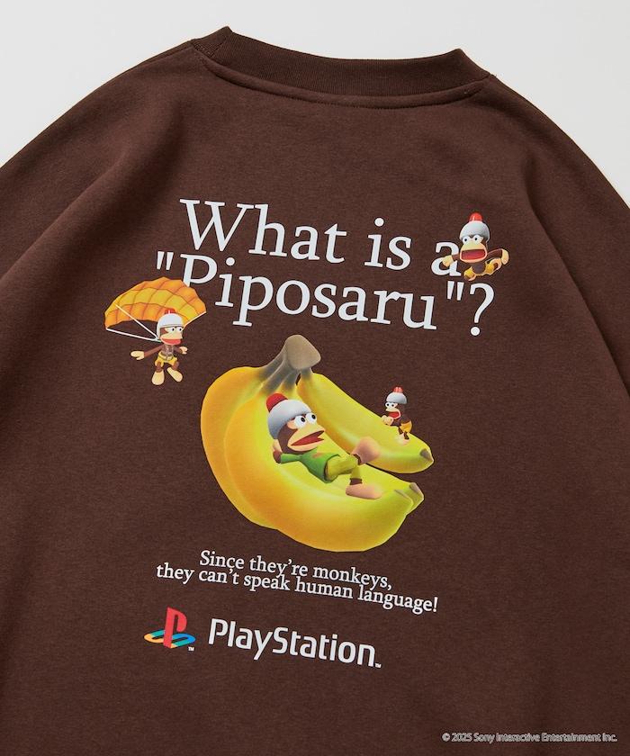 寬鬆版型 背部印花 圓領衛衣 / PlayStation 猴子捉捕