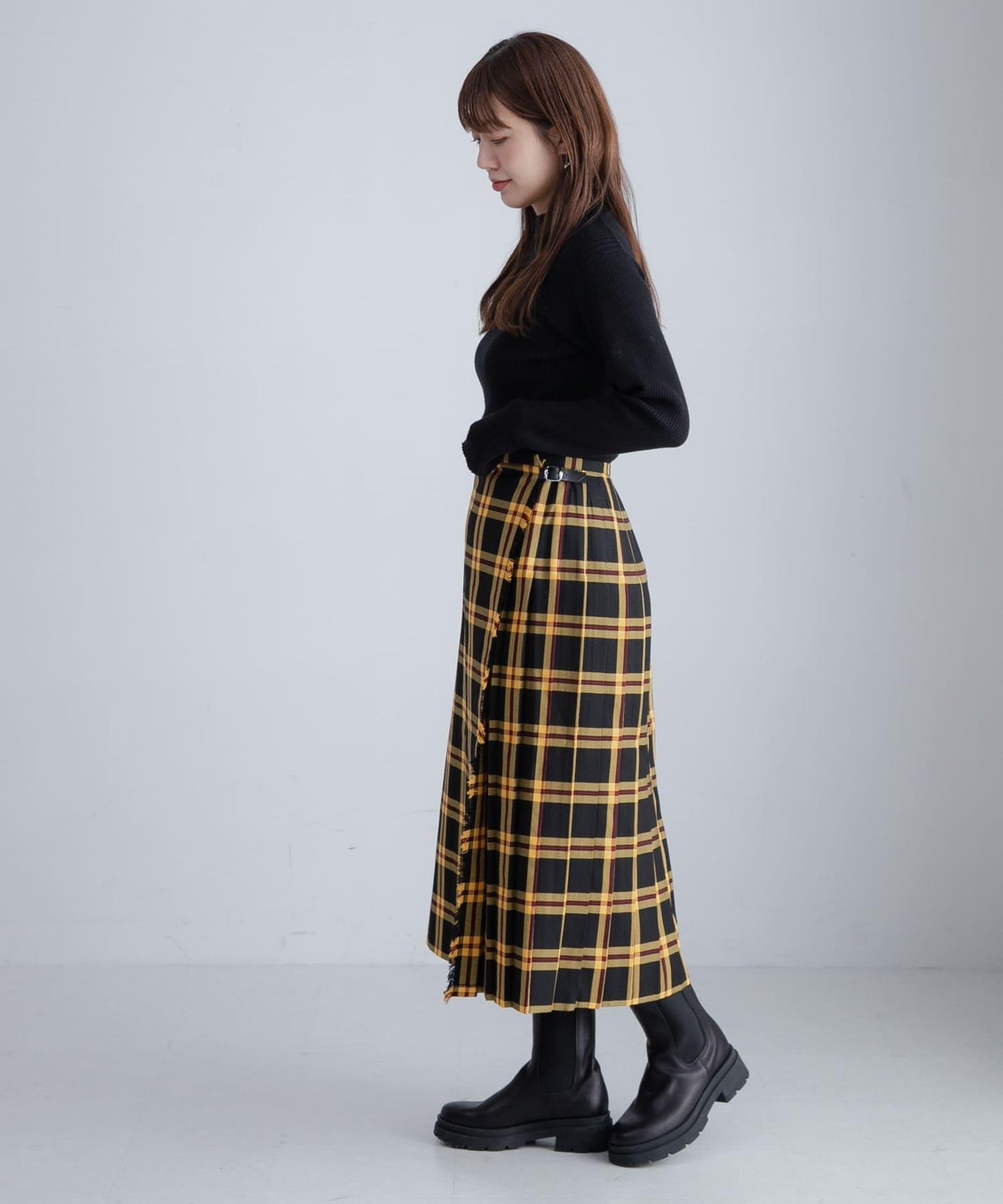 【特別】GLEN FYNE×Sonny Label 格紋拼接裙