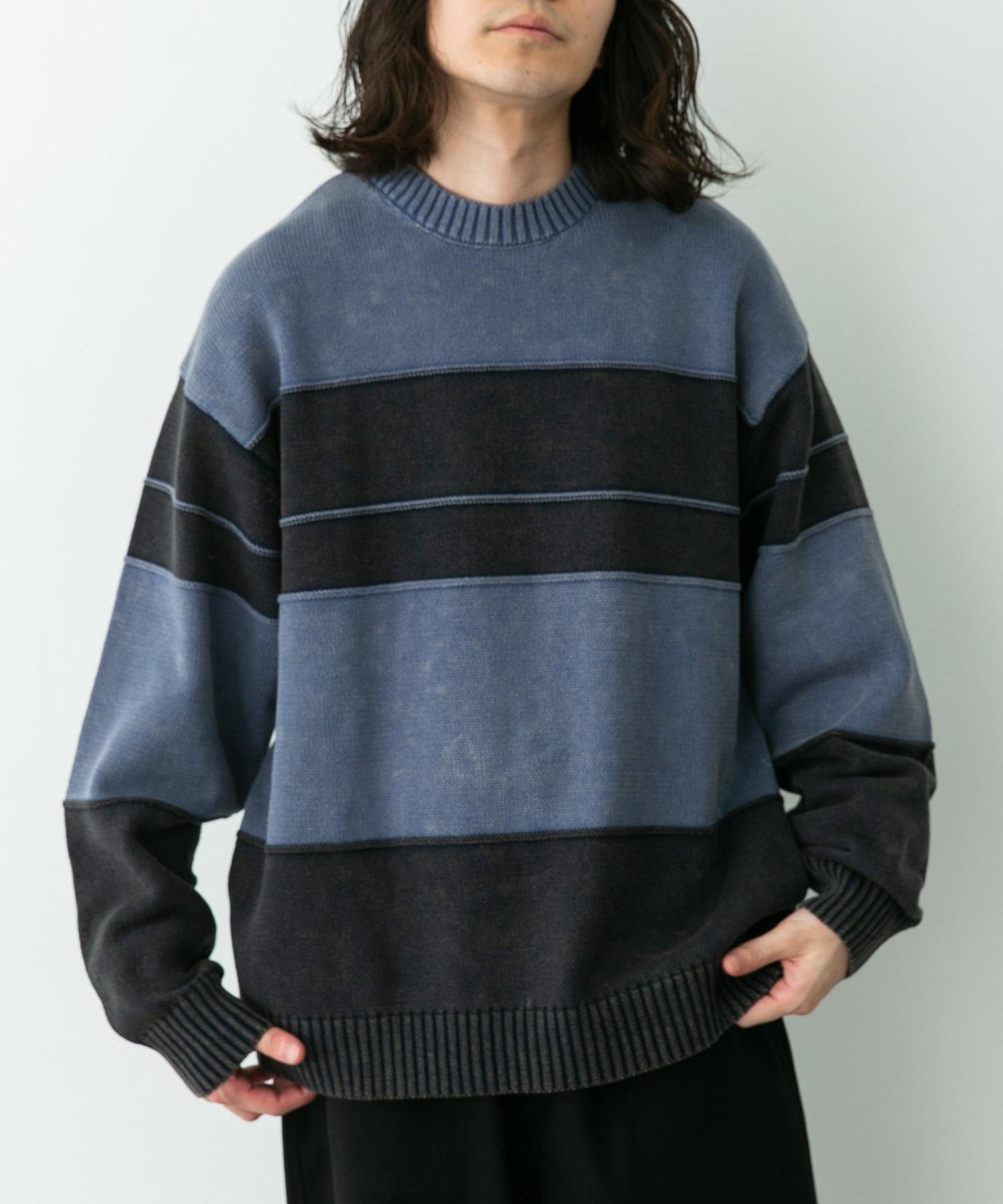 拼色條紋針織衫