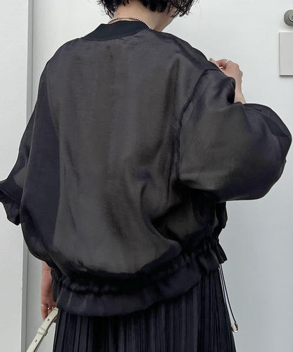 光澤感透視短夾克