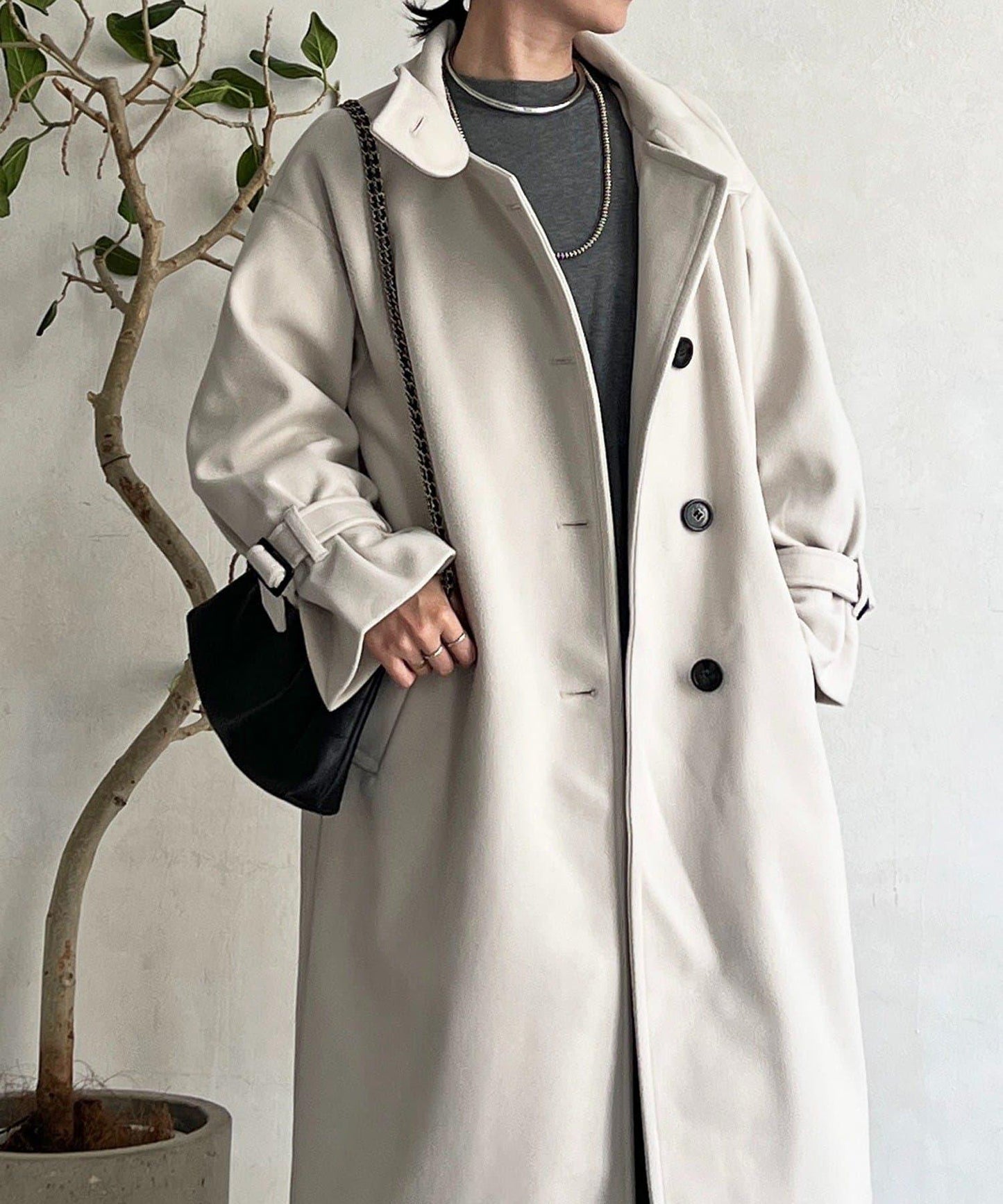 立領長款大衣