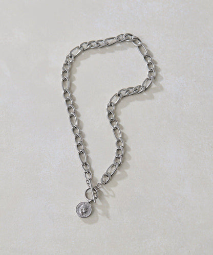 金屬過敏適用/不鏽鋼 帶硬幣吊墜菲加羅鏈項鍊