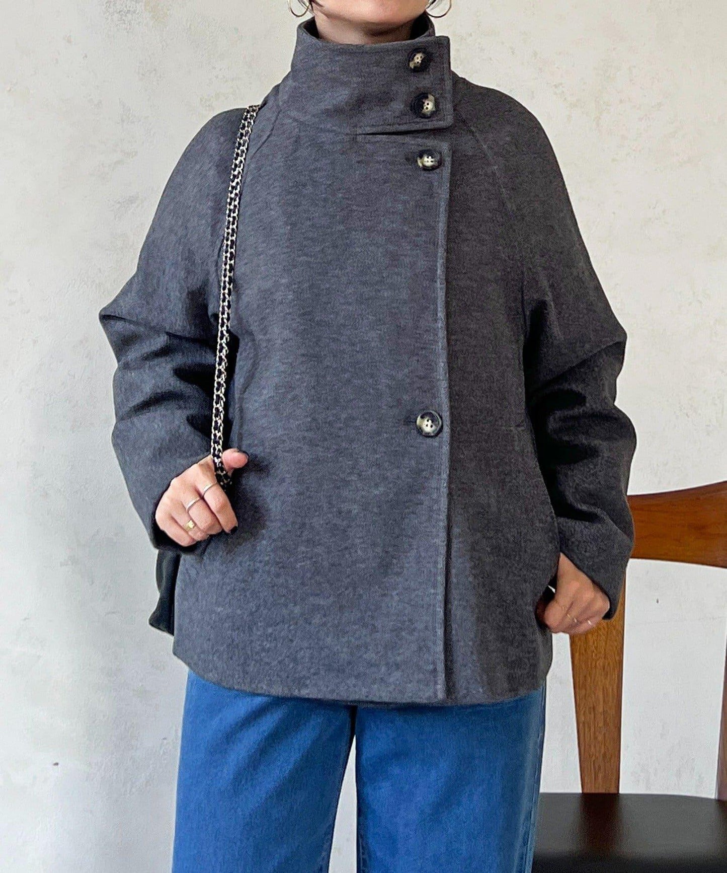 立領短款外套