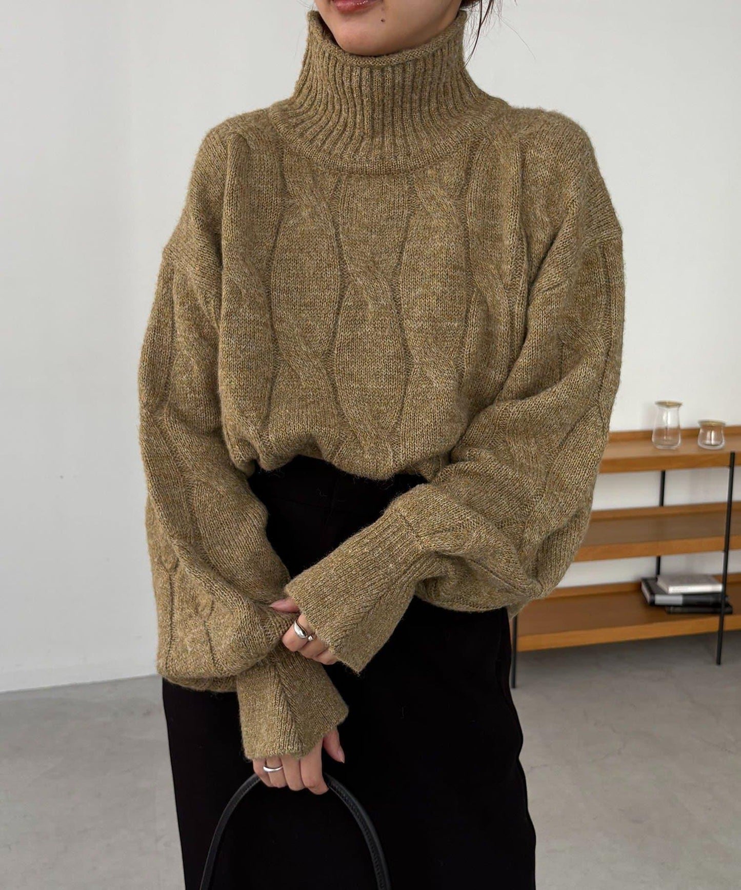 麻花糖果色針織衫