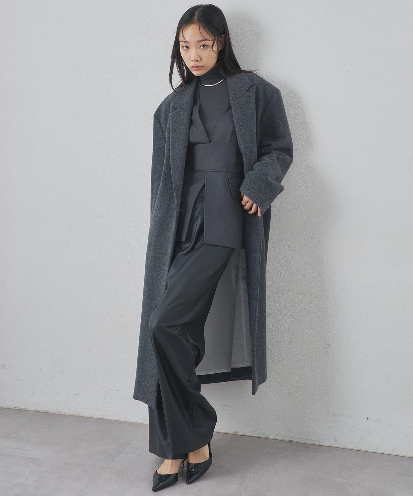 羊毛長款切斯特大衣