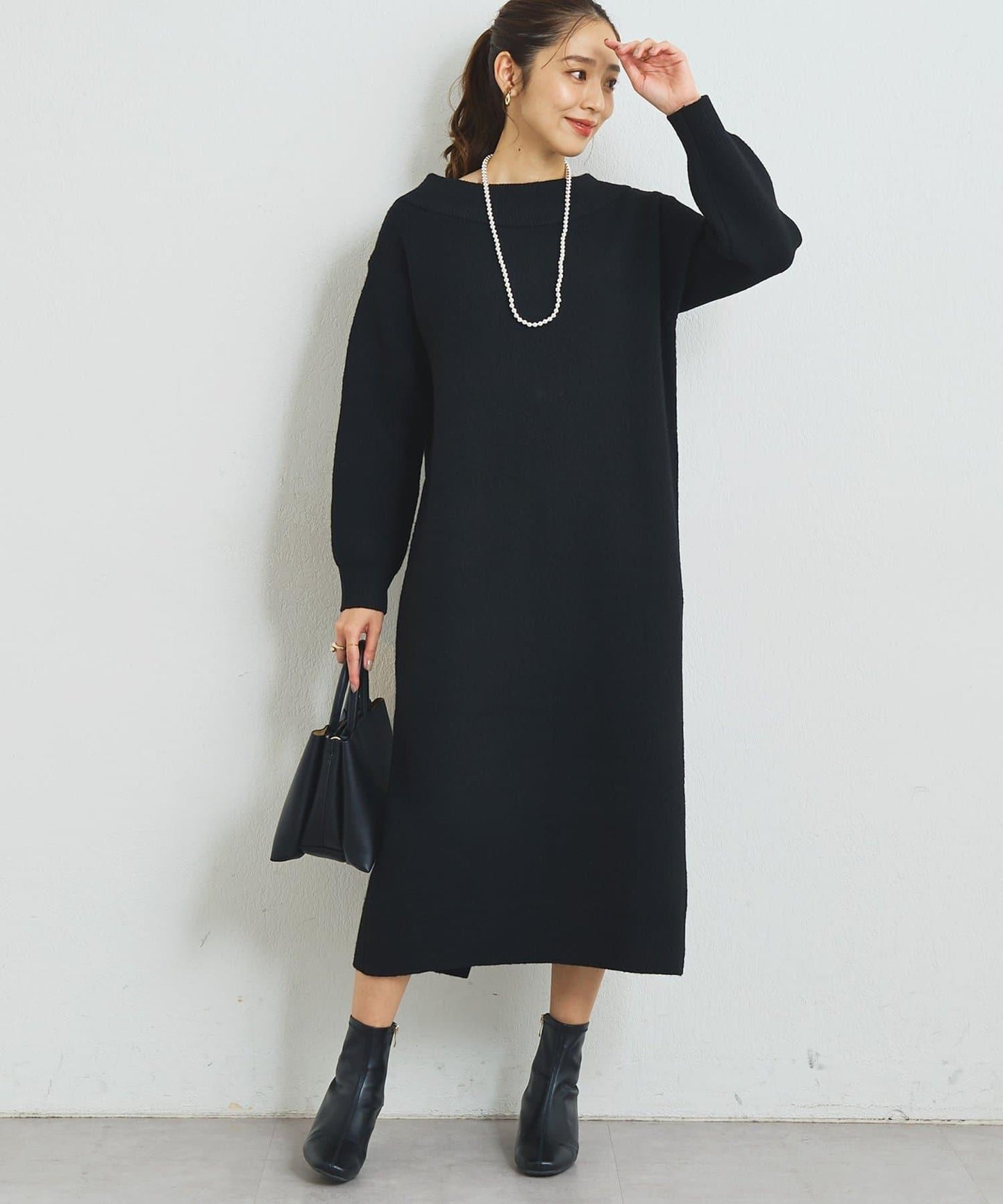 《大人可愛主角級單品◎》2WAY船領蝴蝶結針織連衣裙