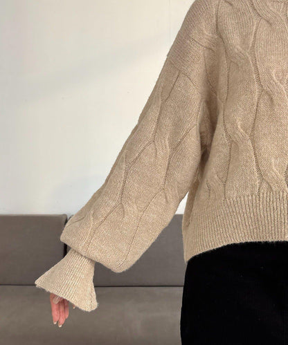 麻花糖果色針織衫