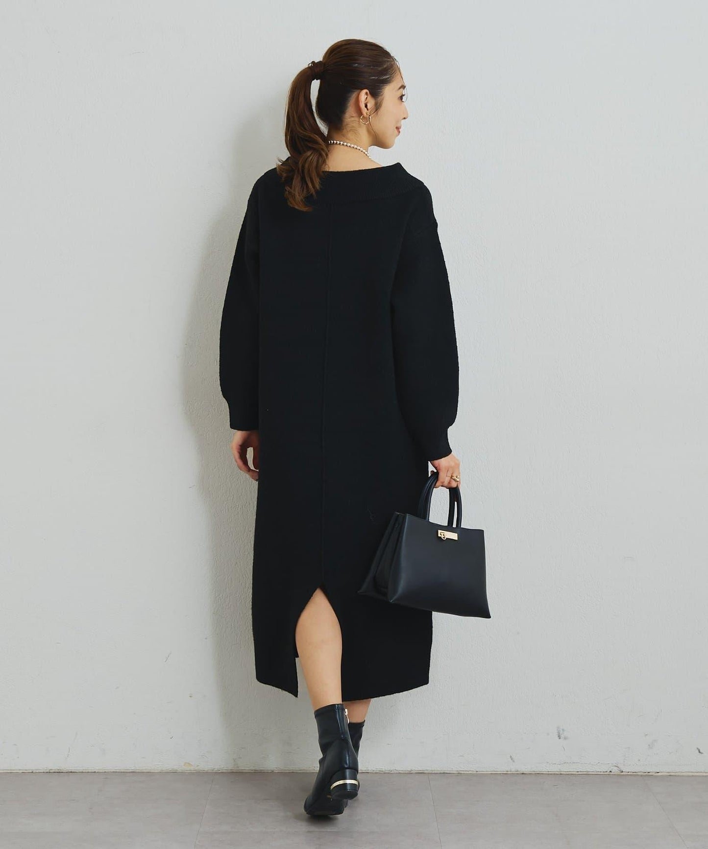 《大人可愛主角級單品◎》2WAY船領蝴蝶結針織連衣裙