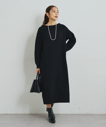 《大人可愛主角級單品◎》2WAY船領蝴蝶結針織連衣裙