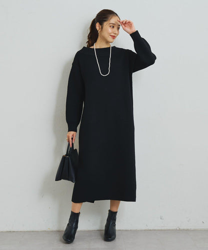 《大人可愛主角級單品◎》2WAY船領蝴蝶結針織連衣裙