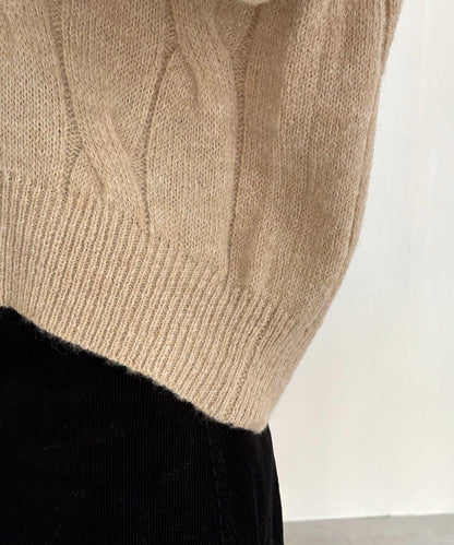 麻花糖果色針織衫