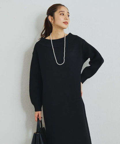 《大人可愛主角級單品◎》2WAY船領蝴蝶結針織連衣裙