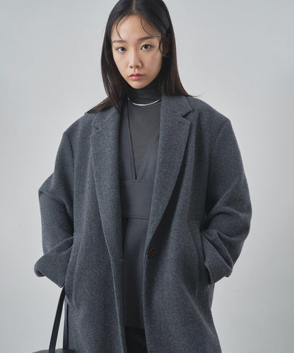 羊毛長款切斯特大衣