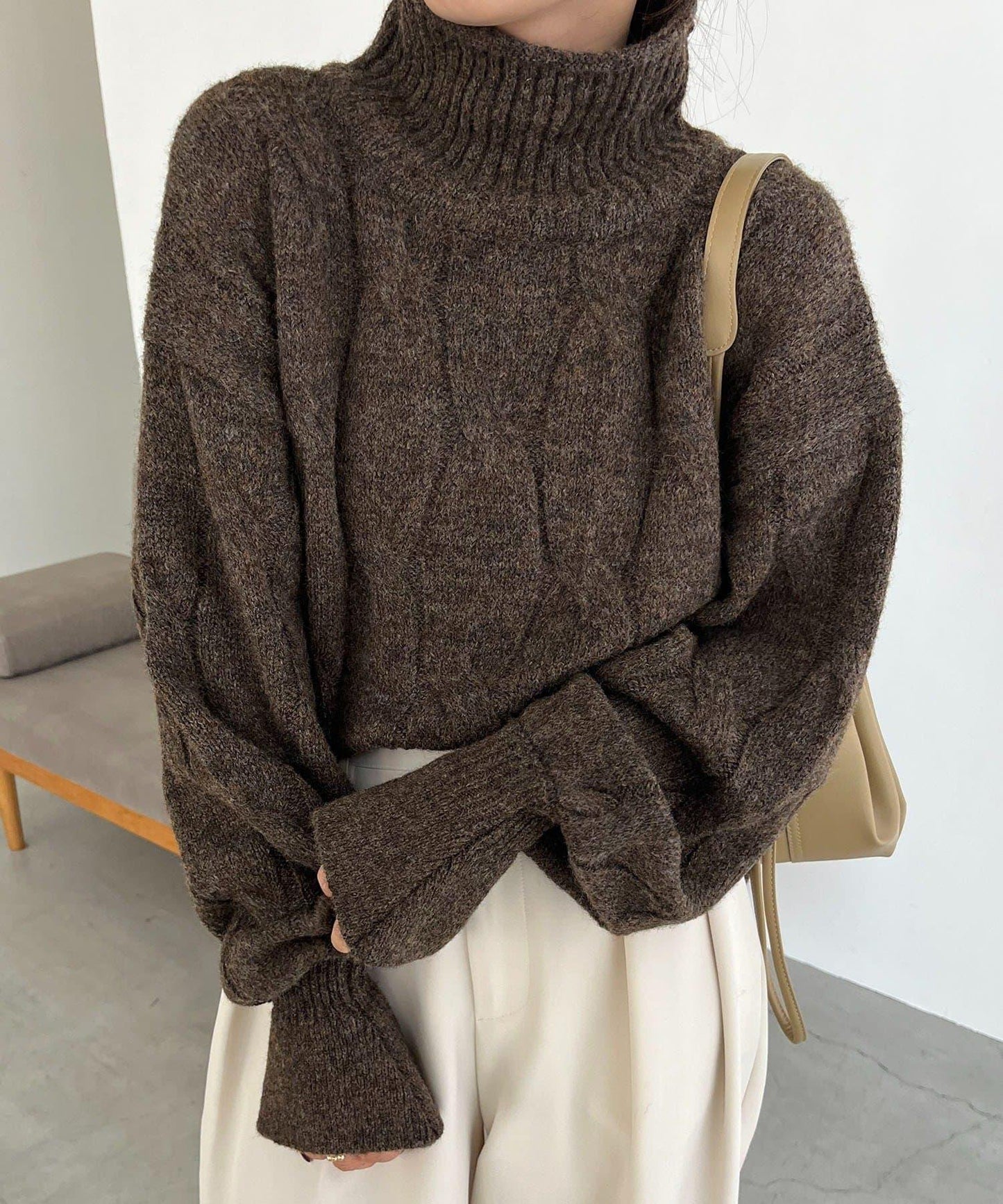 麻花糖果色針織衫