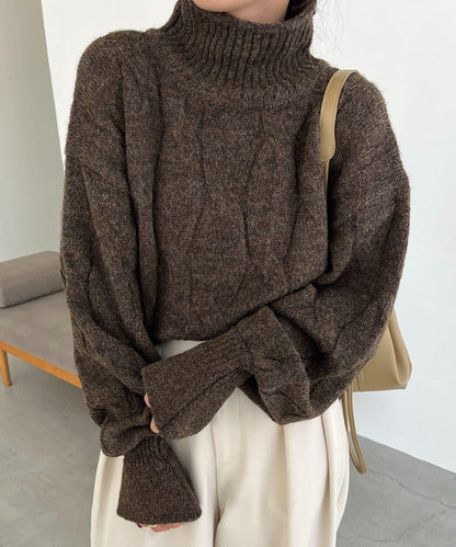 麻花糖果色針織衫