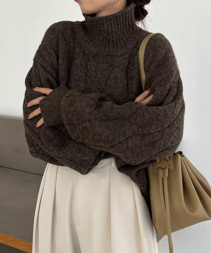 麻花糖果色針織衫