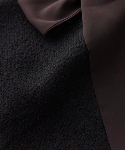 《大人可愛主角級單品◎》2WAY船領蝴蝶結針織連衣裙