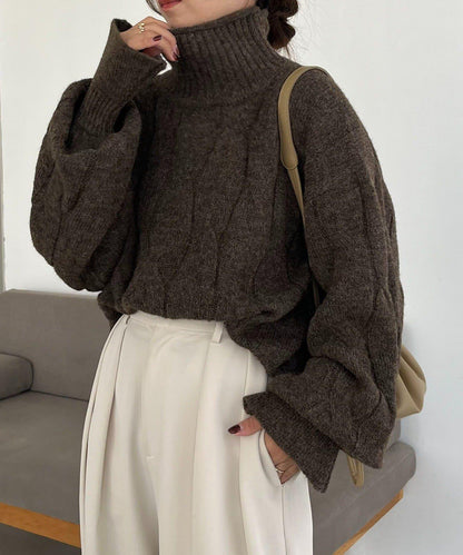 麻花糖果色針織衫