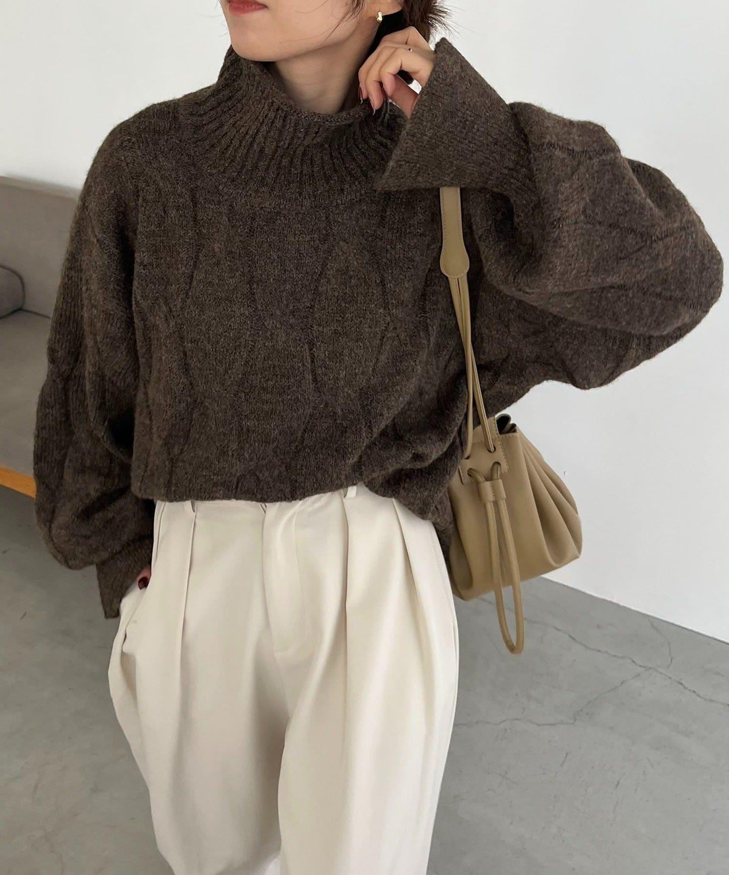 麻花糖果色針織衫