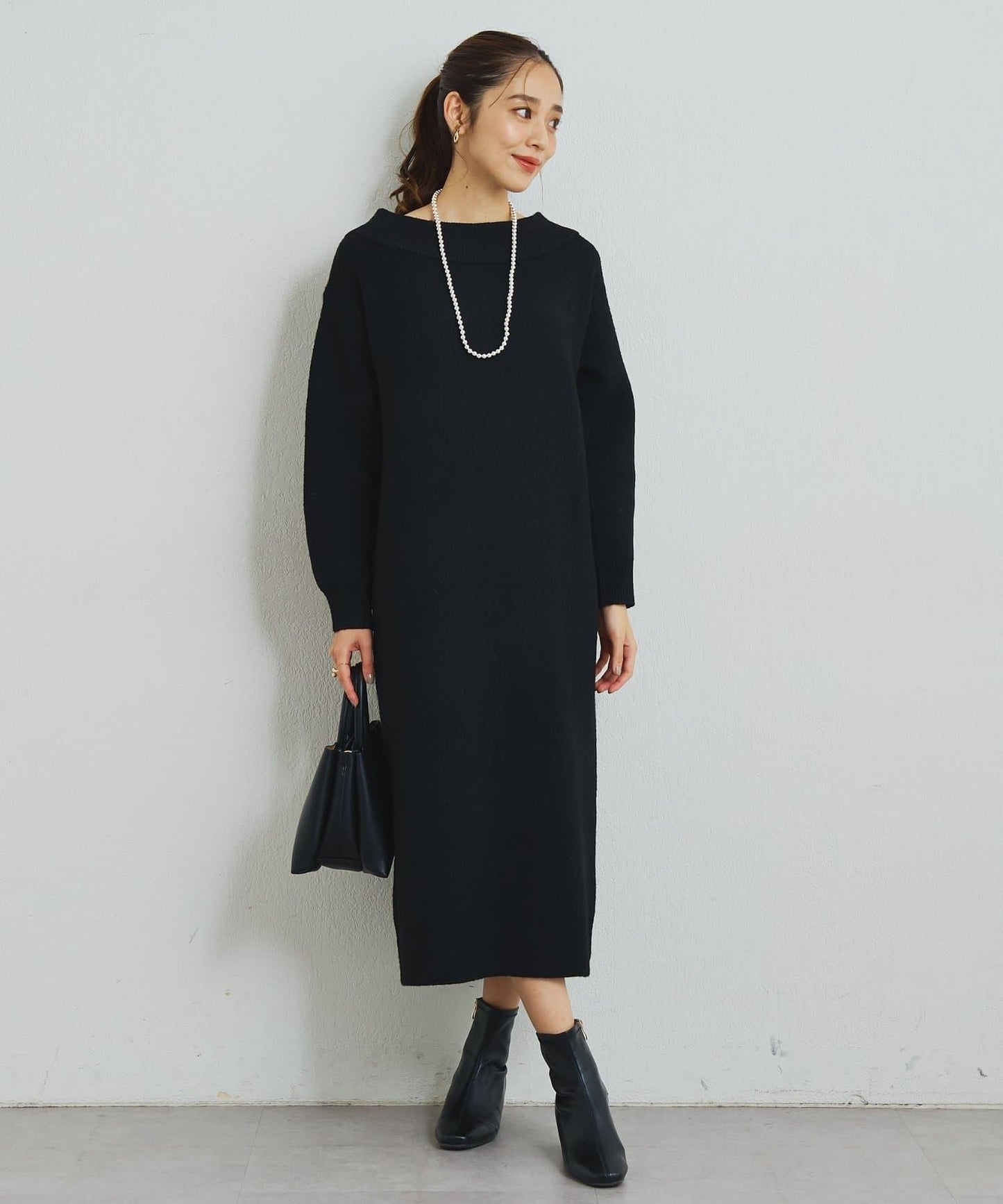 《大人可愛主角級單品◎》2WAY船領蝴蝶結針織連衣裙