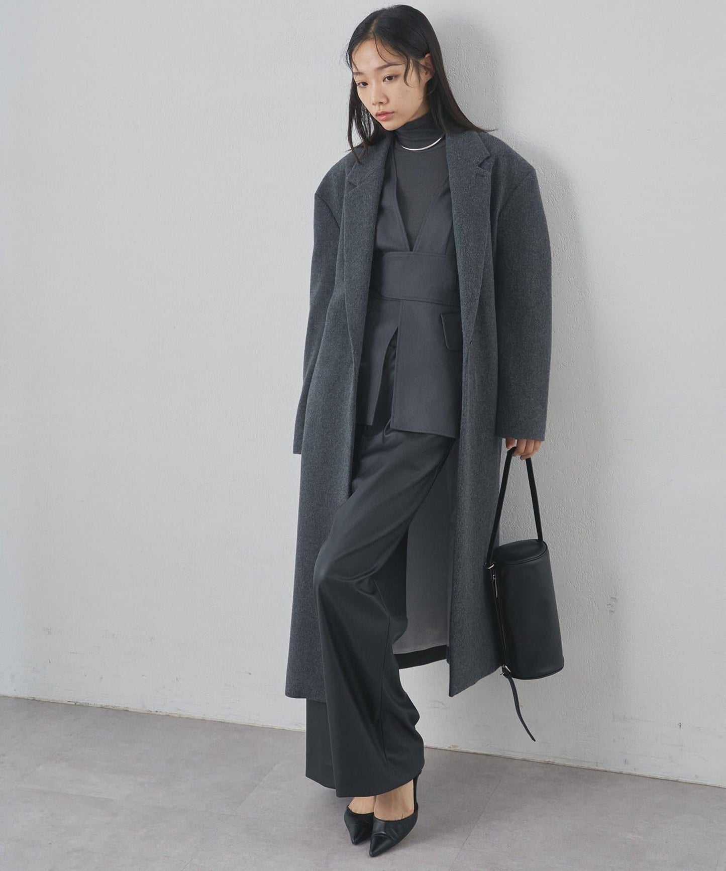 羊毛長款切斯特大衣